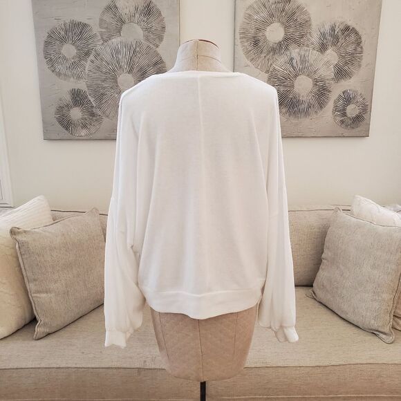 Go Couture Cartoon Butterflies Crewneck Dolman Balloon Sleeves Sweater sz Small - Picture 6 of 10